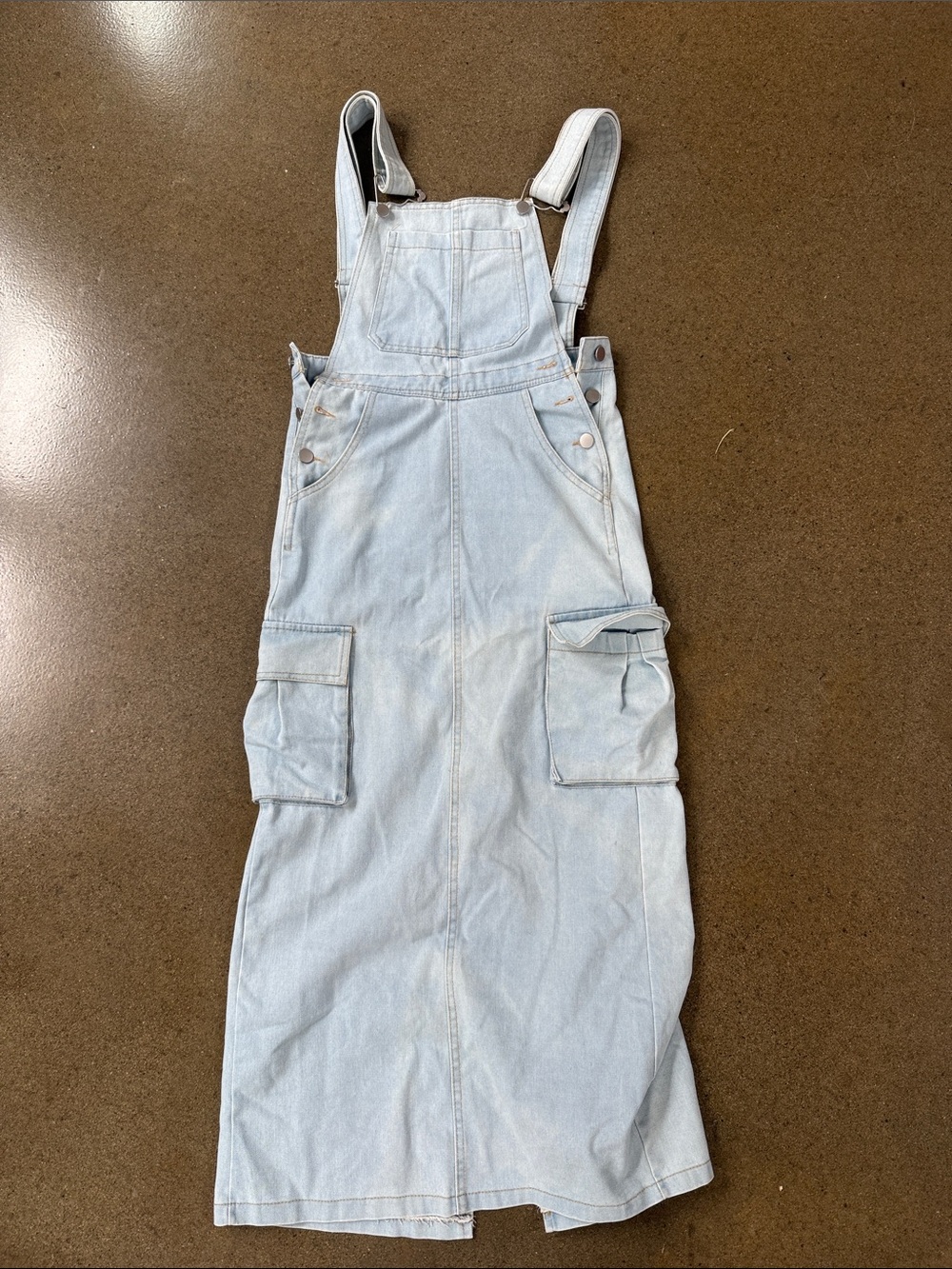 Pinkyotto Light Blue Denim Backless Overall Dress